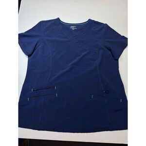 Scrubstar Indigo Colored Short Sleeve Scrub Top Size Large